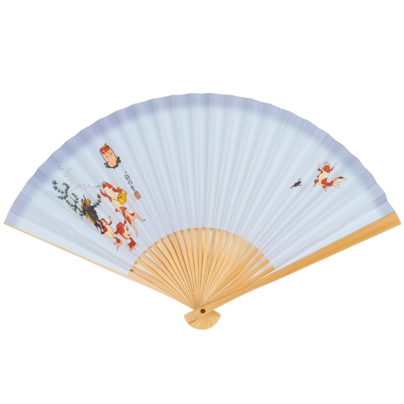 金魚の水彩画 木製扇子アート 扇子〈金魚づくし〉 歌川国芳 (女性用)京都便利堂オンラインショップ