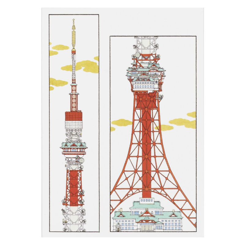 福袋対象】絵はがき《新東都百景》東京タワー 山口晃京都便利堂