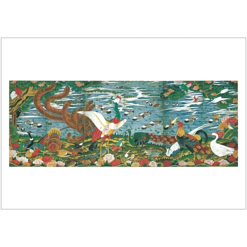 絵はがき〈樹花鳥獣図屏風(左隻)〉伊藤若冲 NA-56京都便利堂オンライン