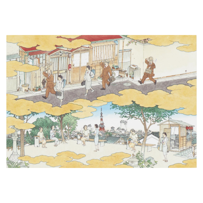 福袋対象】絵はがき〈感謝の目つき 束の間つきあい〉山口晃京都便利堂