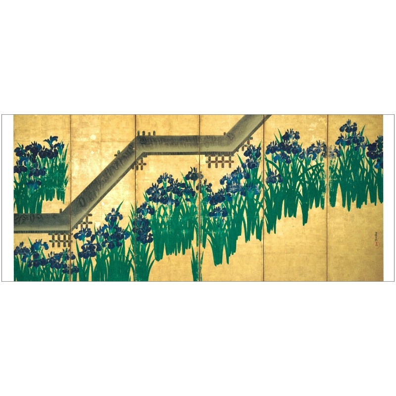 長型はがき〈八橋図（右隻）〉 尾形光琳 BW-005京都便利堂オンライン