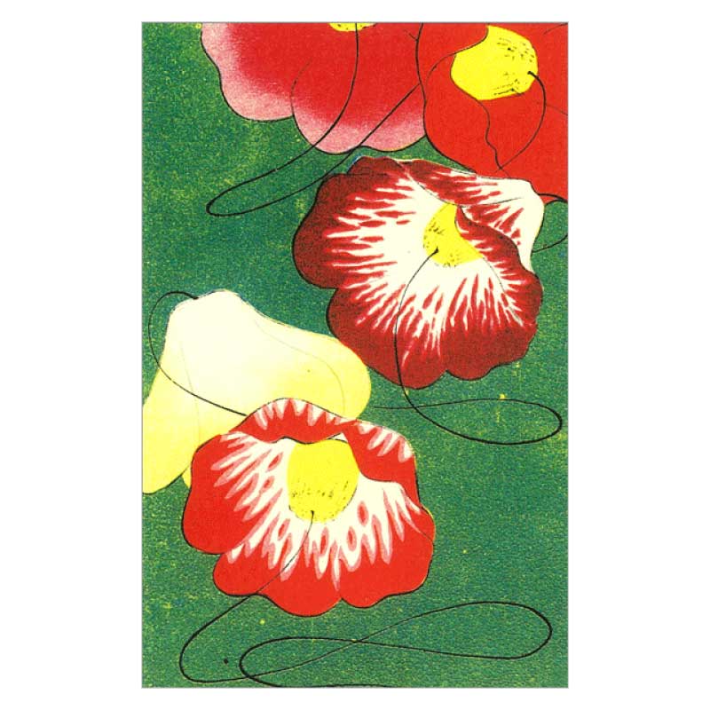 コロタイプ絵はがき〈季趣五題 ふゆしずか 落ち椿〉墨池亭黒坊 BC-043