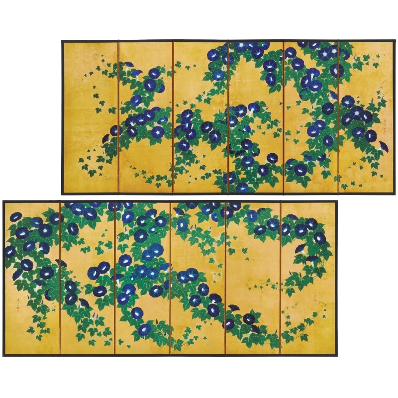 縮小屏風〈朝顔図〉鈴木其一京都便利堂オンラインショップ