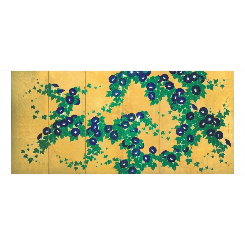 12/23発売】長型はがき〈朝顔図（右隻）〉 鈴木其一 BW-008京都便利堂