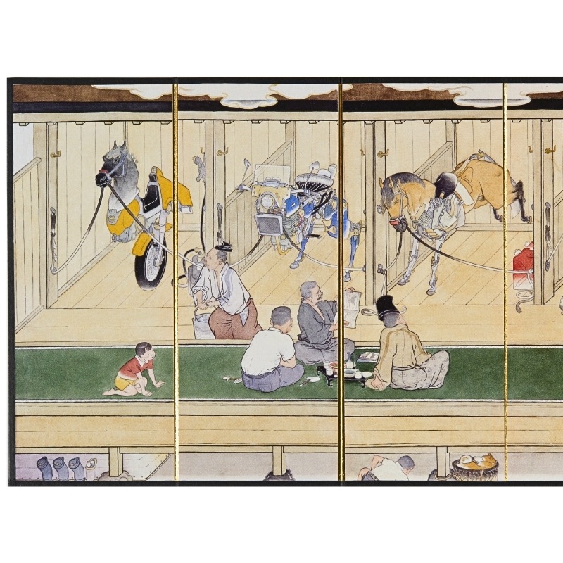 縮小屏風〈厩圖〉山口晃京都便利堂オンラインショップ