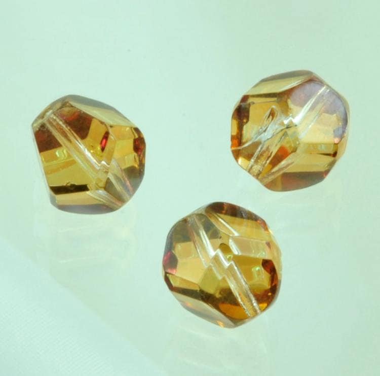 【アウトレット】チェコビーズ FP ナジェットカット12mm クリスタルセルシアン ファイアポリッシュ アクセサリー ハンドメイド パーツ 手芸|ファイアポリッシュ変形|チェコビーズ
