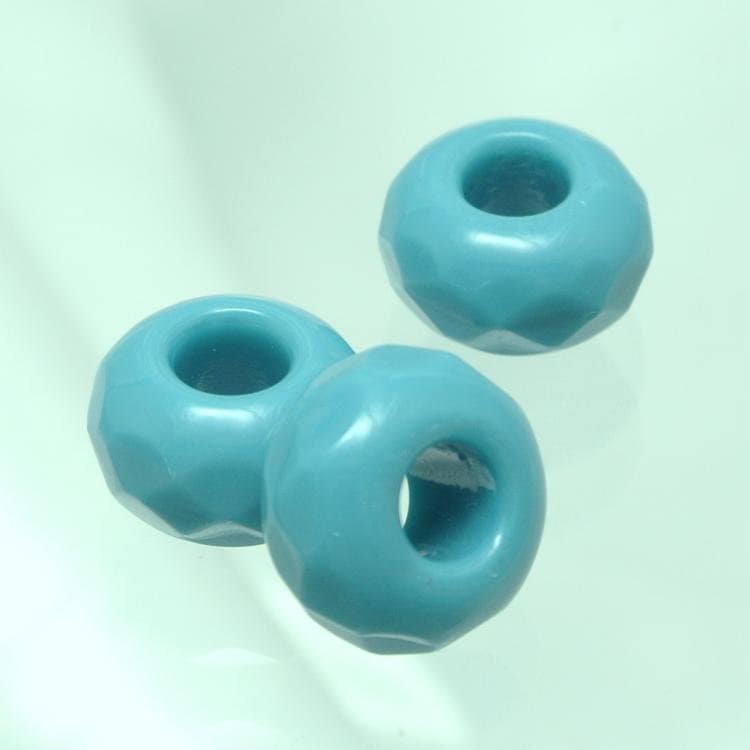 チェコビーズ FP ドーナツ 大穴 9×14mm グリーンターコイズ ファイアポリッシュ変形 アクセサリー ハンドメイド 手芸 パーツ ビーズ ガラス ガラスビーズ|ファイアポリッシュ変形|チェコビー