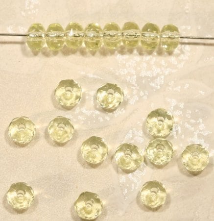 チェコビーズ FP ドーナツ 3×5mm アンナイエロー ファイアポリッシュ変形 アクセサリー ハンドメイド 手芸 パーツ ビーズ ガラス ガラスビーズ|ファイアポリッシュ変形|チェコビーズ