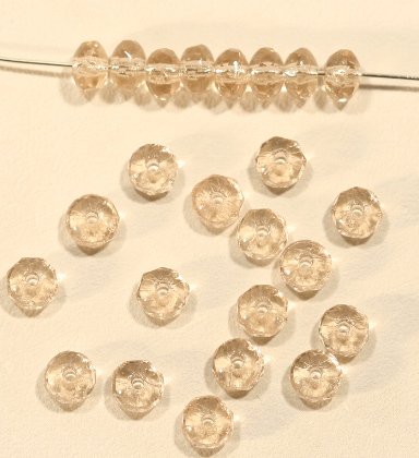 【アウトレット】チェコビーズ FP ドーナツ 3×5mm ライトスモークトパーズ ファイアポリッシュ変形 アクセサリー ハンドメイド 手芸 パーツ ビーズ ガラス ガラスビーズ|ファイアポリッシュ変形