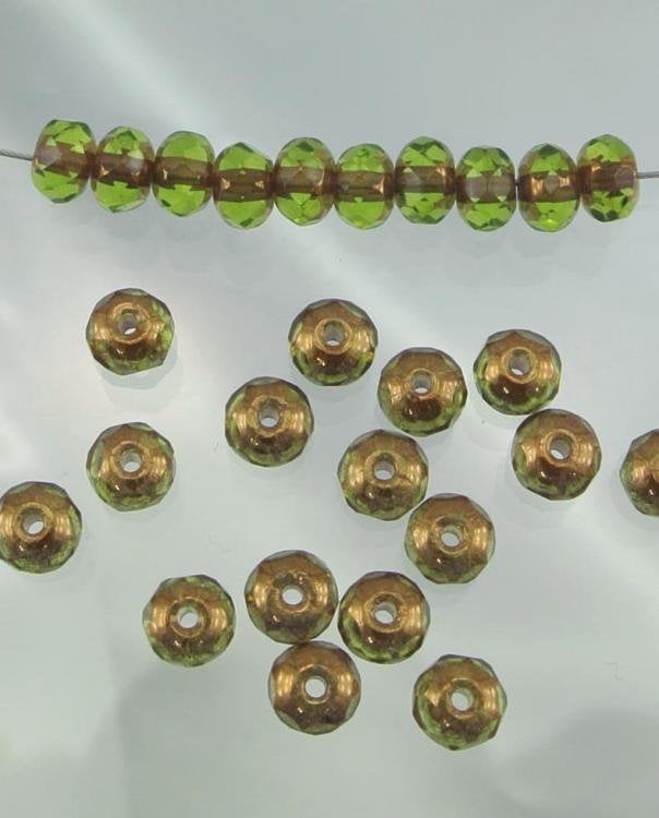 【アウトレット】チェコビーズ FP ドーナツ 3×5mm オリーブブロンズ ファイアポリッシュ変形 アクセサリー ハンドメイド 手芸 パーツ ビーズ ガラス ガラスビーズ|ファイアポリッシュ変形|チェ