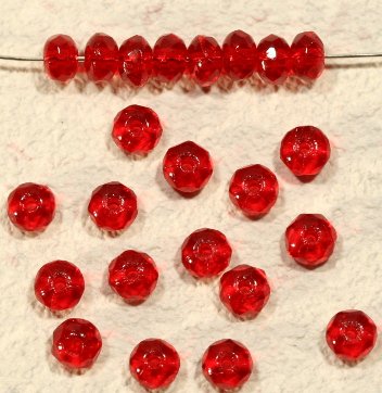 【アウトレット】チェコビーズ FP ドーナツ 3×5mm シャムルビー ファイアポリッシュ変形 アクセサリー ハンドメイド 手芸 パーツ ビーズ ガラス ガラスビーズ|ファイアポリッシュ変形|チェコビ