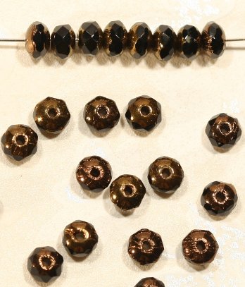 【アウトレット】チェコビーズ FP ドーナツ 3×5mm ジェットブロンズ ファイアポリッシュ変形 アクセサリー ハンドメイド 手芸 パーツ ビーズ ガラス ガラスビーズ|ファイアポリッシュ変形|チェ