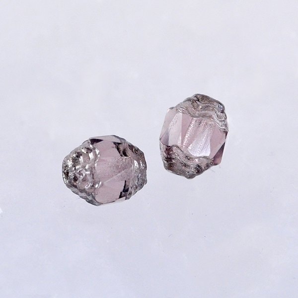 チェコビーズ FP ゴシックカット8/ 6mm ライトアメジスト・グレー ファイアポリッシュ ガラス ビーズ アクセサリー ハンドメイド パーツ 手芸|ファイアポリッシュ変形|チェコビーズ