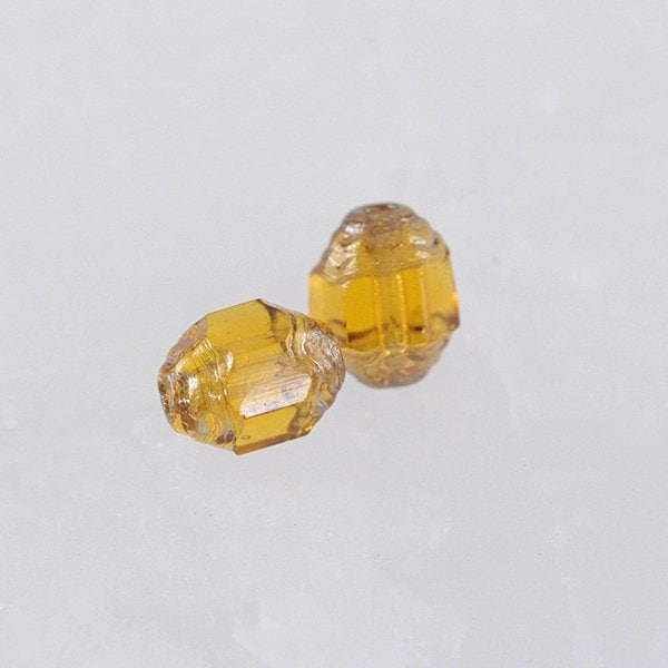 チェコビーズ FP ゴシックカット8/ 6mm トパーズ・グレー ファイアポリッシュ ガラス ビーズ アクセサリー ハンドメイド パーツ 手芸|ファイアポリッシュ変形|チェコビーズ
