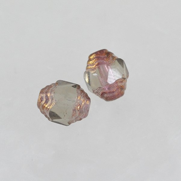 チェコビーズ FP ゴシックカット8/ 6mm ブラックダイヤ・ブロンズ ファイアポリッシュ ガラス ビーズ アクセサリー ハンドメイド パーツ 手芸|ファイアポリッシュ変形|チェコビーズ