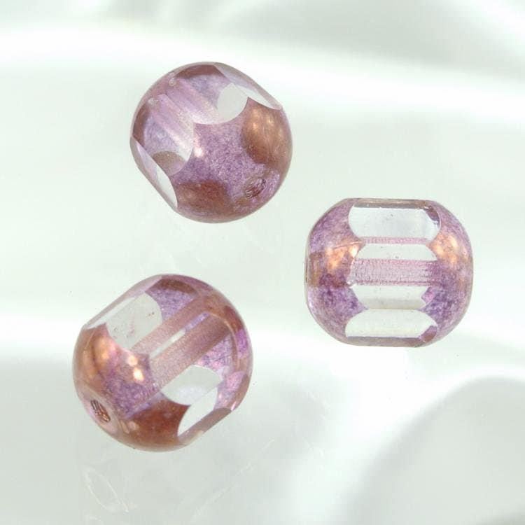 【アウトレット】チェコビーズ FP ダブルフェイス10mm クリスタルピンク ファイアポリッシュ変形 スペイサー アクセサリー ハンドメイド パーツ 手芸|ファイアポリッシュ変形|チェコビーズ