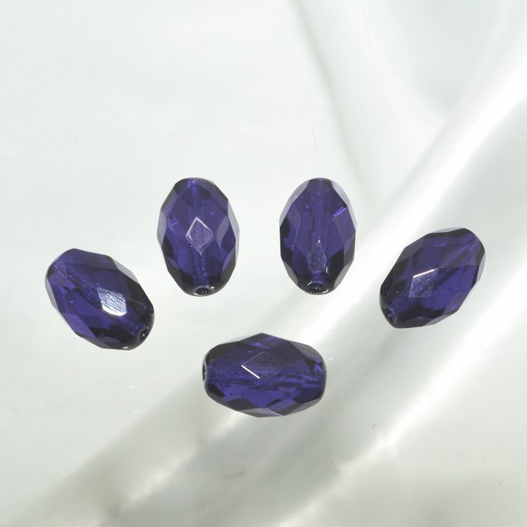 チェコビーズ FP オリーブカット15/10mm コバルト ファイアポリッシュ ガラス ビーズ アクセサリー ハンドメイド パーツ 手芸|ファイアポリッシュ変形|チェコビーズ