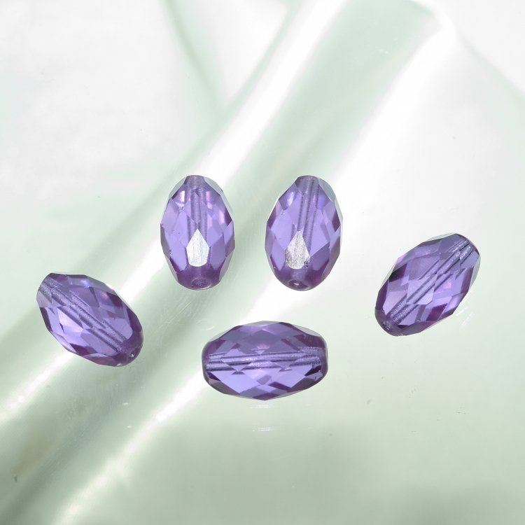 チェコビーズ FP オリーブカット15/10mm タンザナイト ファイアポリッシュ ガラス ビーズ アクセサリー ハンドメイド パーツ 手芸|ファイアポリッシュ変形|チェコビーズ