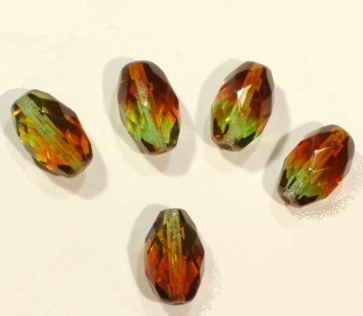 チェコビーズ FP オリーブカット15/10mm オリーブタートイズ ファイアポリッシュ ガラス ビーズ アクセサリー ハンドメイド パーツ 手芸|ファイアポリッシュ変形|チェコビーズ