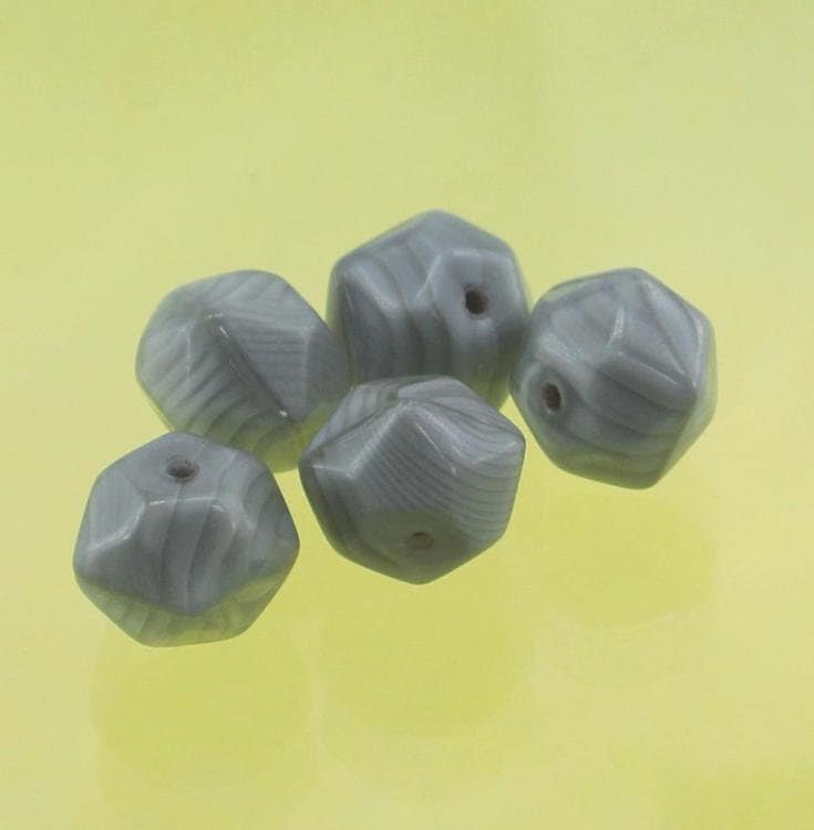 チェコビーズ メテオール10mm サテングレー【プレストビーズ変形/メテオール/10mm/アクセサリーパーツ/ハンドメイドパーツ】|プレストビーズ変形|チェコビーズ