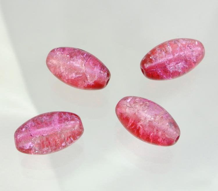 【アウトレット】チェコビーズ クラックオーバル16/9mm マンハッタンローズ プレストビーズ ガラス ビーズ アクセサリー ハンドメイド パーツ 手芸|プレストビーズ変形|チェコビーズ