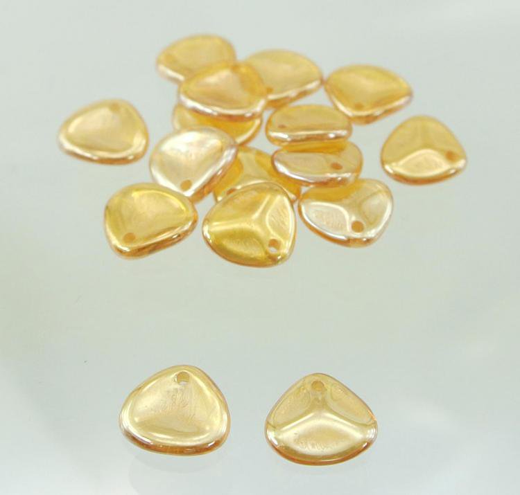チェコビーズ ローズペタル 8/7mm クリスタルセルシアン【プレストビーズ変形/ローズペタル /アクセサリーパーツ/ハンドメイドパーツ】|プレストビーズ変形|チェコビーズ