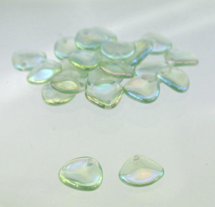 チェコビーズ ローズペタル 8/7mm エリナイトレインボー【プレストビーズ変形/ローズペタル /アクセサリーパーツ/ハンドメイドパーツ】|プレストビーズ変形|チェコビーズ