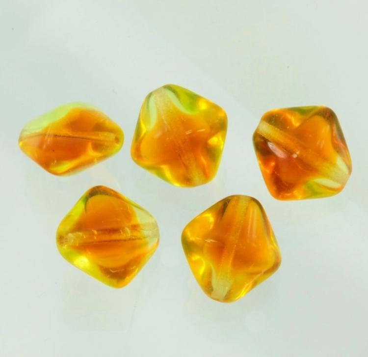 チェコビーズ スペアポイント15/15mm イエローアンバープレスト ビーズ アクセサリー ハンドメイド パーツ 手芸|プレストビーズ変形|チェコビーズ