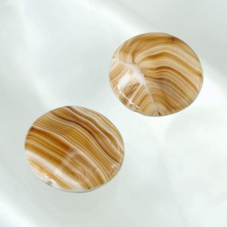 【アウトレット】チェコビーズ コイン20mm ベージュミックス プレストビーズ ガラス ビーズ アクセサリー ハンドメイド パーツ 手芸|プレストビーズ変形|チェコビーズ