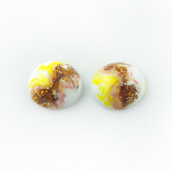 チェコビーズ ハンドメイドカボションラウンド18mm ホワイト【ハンドメイドカボション/ラウンド/18mm/アクセサリーパーツ/ハンドメイドパーツ】|ハンドメイドカボション|チェコビーズ