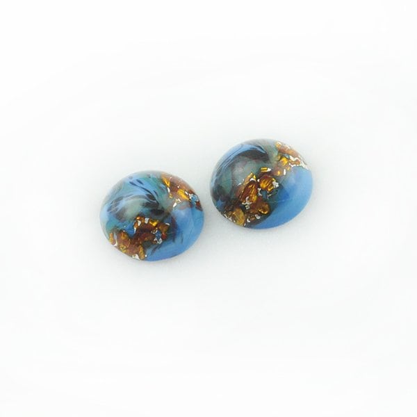 【アウトレット】チェコビーズ ハンドメイドカボションラウンド14mm ブルー【ハンドメイドカボション/ラウンド/14mm/アクセサリーパーツ/ハンドメイドパーツ】|ハンドメイドカボション|チェコビーズ