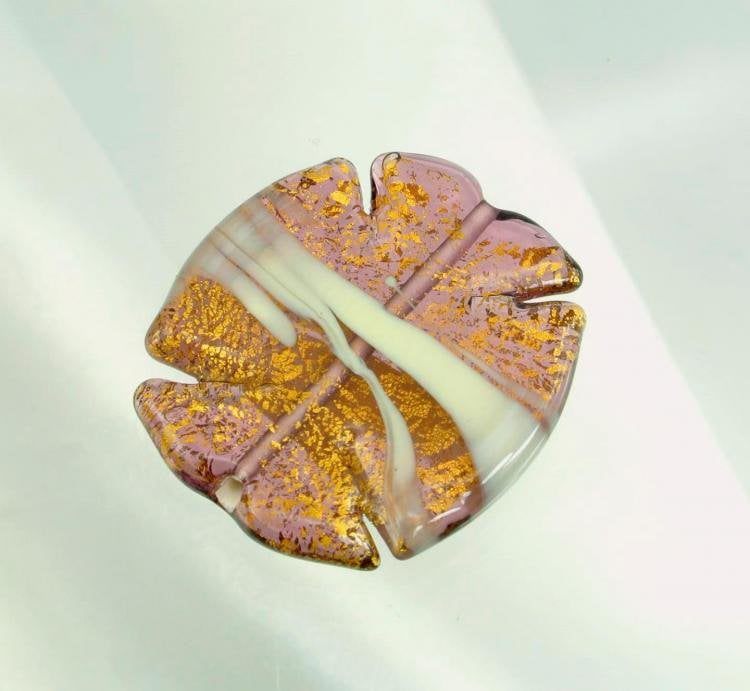 チェコビーズ ハンドメイドビーズ33/30mm パープルゴールド【ハンドメイドビーズ/ハンドメイドビーズその他/アクセサリーパーツ/ハンドメイドパーツ】|ハンドメイドビーズ|チェコビーズ