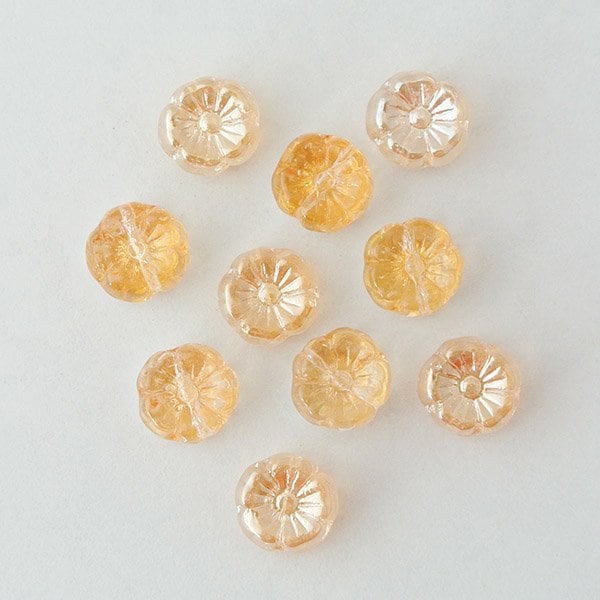 チェコビーズ プラムビーズ9ミリ クリスタル・ハニー【フラワー&リーフ/プラム/9mm/アクセサリーパーツ/ハンドメイドパーツ】|フラワー&リーフ|チェコビーズ