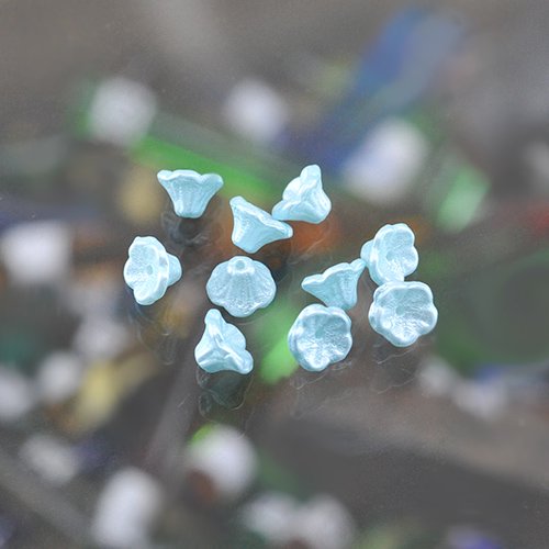 【アウトレット】チェコビーズ ベルフラワー7/5mm ターコイズパール フラワー&リーフ ガラス ビーズ アクセサリー ハンドメイド パーツ 手芸|フラワー&リーフ|チェコビーズ