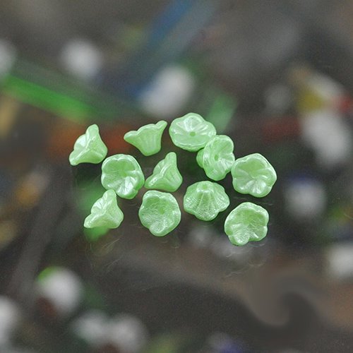 チェコビーズ ベルフラワー7/5mm ミントパール フラワー&リーフ ガラス ビーズ アクセサリー ハンドメイド パーツ 手芸|フラワー&リーフ|チェコビーズ