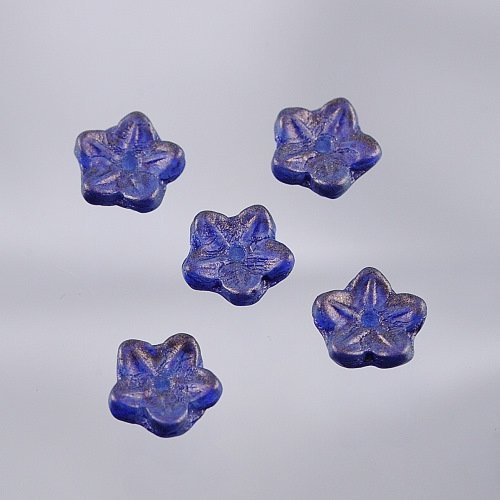 【アウトレット】チェコビーズ バルーンフラワー７mm フローズンコバルト フラワー&リーフ ガラス ビーズ アクセサリー ハンドメイド パーツ 手芸|フラワー&リーフ|チェコビーズ