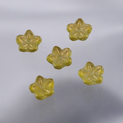 【アウトレット】チェコビーズ バルーンフラワー７mm フローズンオリーブ フラワー&リーフ ガラス ビーズ アクセサリー ハンドメイド パーツ 手芸|フラワー&リーフ|チェコビーズ
