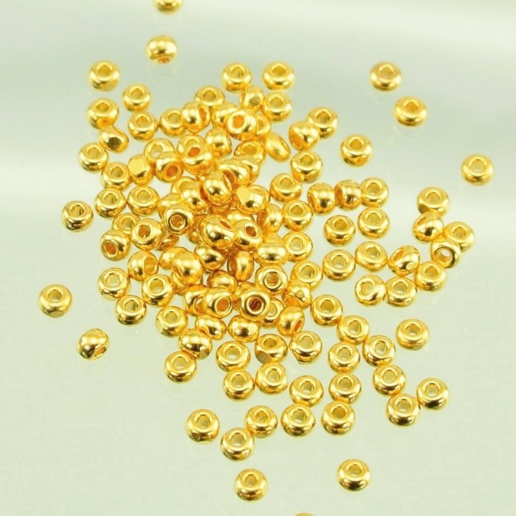 大人気 チェコビーズ シャルロットビーズ11/0 純金コーティング シード