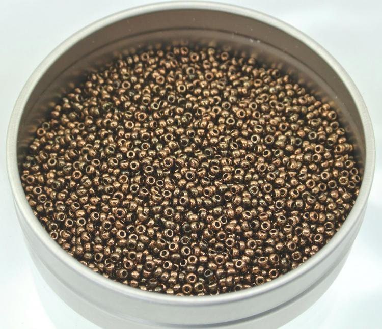 チェコビーズ ロカイル10/0 クリスタルブロンズ【シードビーズ/ロカイル/10/0（約2.3mm）】|シードビーズ|チェコビーズ