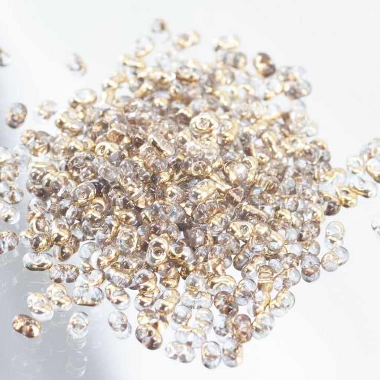 大人気 チェコビーズ ファルファーレ 小 ハーフゴールド 2×4mm シード
