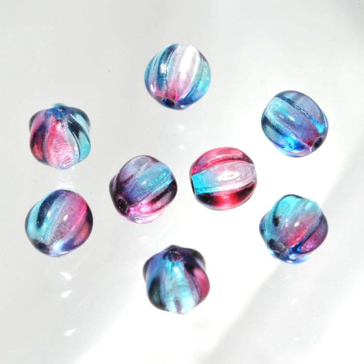 チェコビーズ パンプキン 6mm バミューダアメジスト プレストビーズ ガラス ビーズ アクセサリー ハンドメイド パーツ 手芸|プレストビーズ変形|チェコビーズ