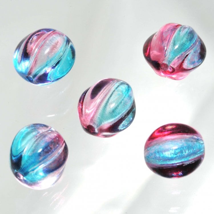 チェコビーズ パンプキン10mm バミューダアメジスト プレストビーズ ガラス ビーズ アクセサリー ハンドメイド パーツ 手芸|プレストビーズ変形|チェコビーズ