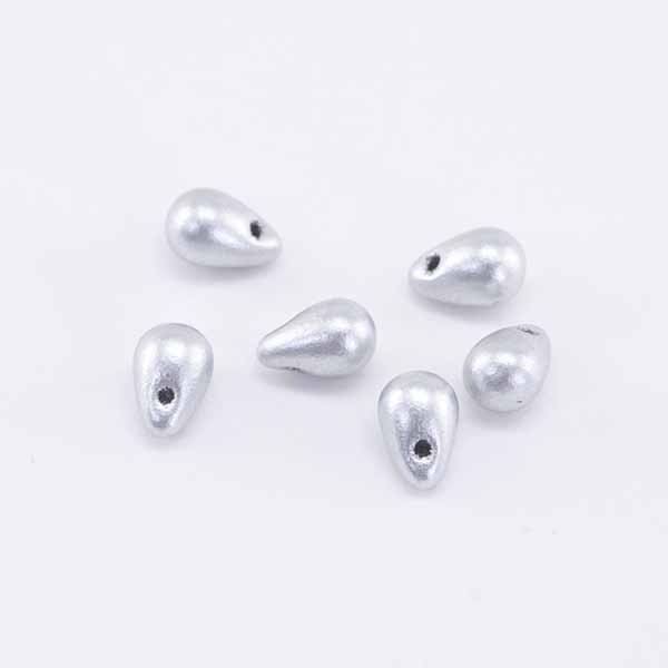 チェコビーズ PBドロップ4/ 6mm アンティークシルバー プレストビーズ ガラス ビーズ アクセサリー ハンドメイド パーツ 手芸|プレストビーズ変形|チェコビーズ