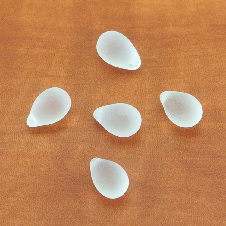 チェコビーズ PBドロップ6/9mm クリスタルマット プレストビーズ ガラス ビーズ アクセサリー ハンドメイド パーツ 手芸|プレストビーズ変形|チェコビーズ