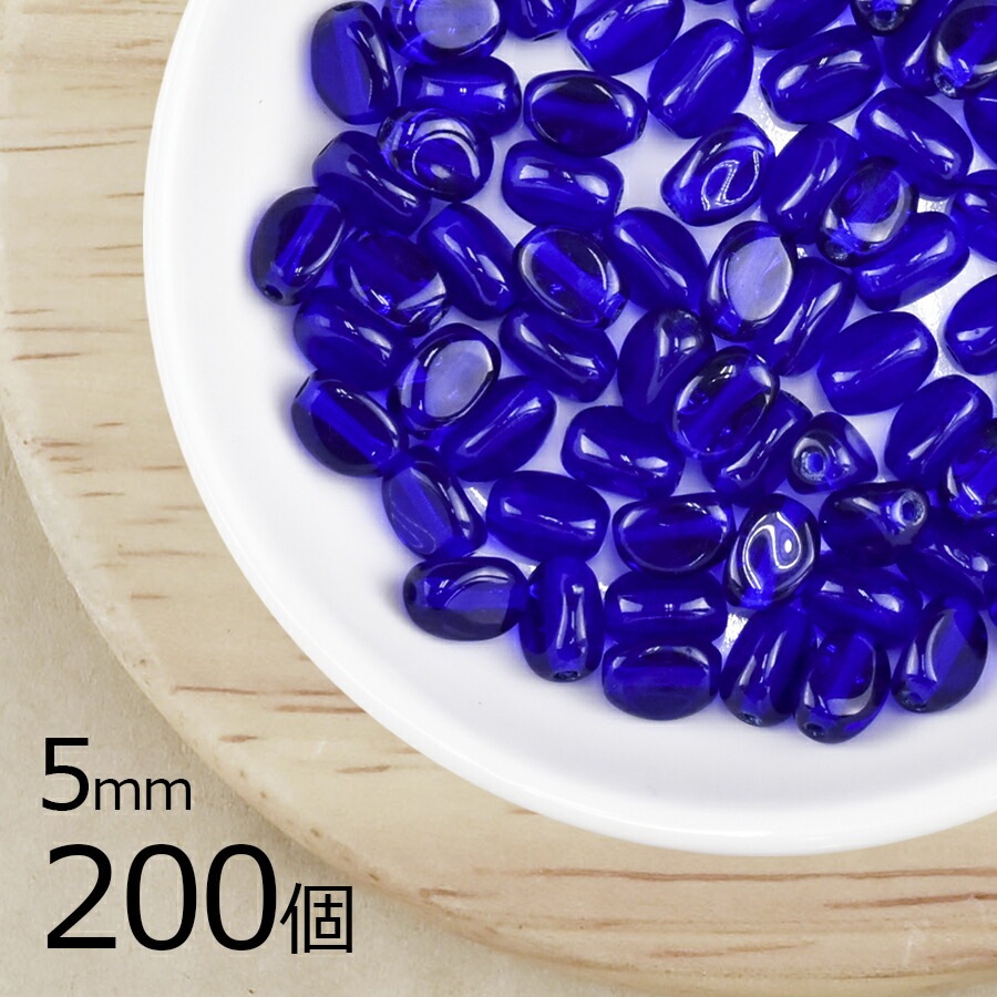 【アウトレット】【まとめ買い割引】【200個】3面プレスト オーバル 三角 ダークサファイア 青系 ブルー 約5mm ハンドメイド 手芸 材料 チェコガラス|チェコビーズ