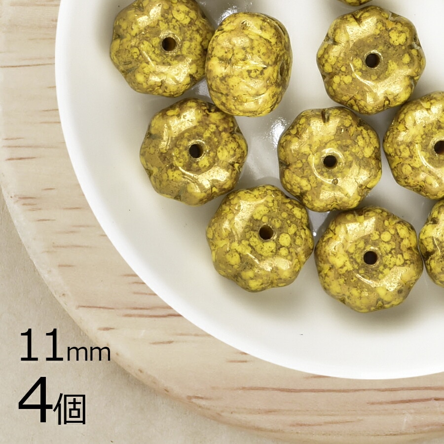 チェコかぼちゃ型ビーズ 350円☆チェコガラスビーズ 多面ビーコン パンプキン2個 チェコビーズ