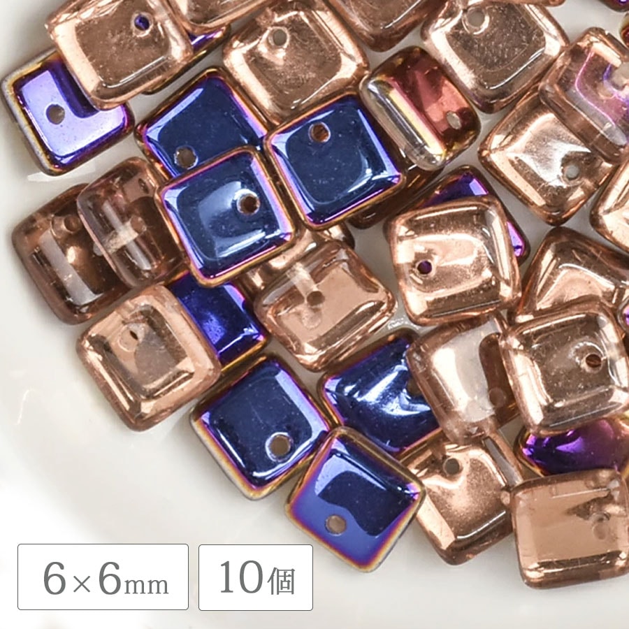 �������ӡ��� �������� �ͳ� ���åѡ�AB�ߥ��ꥹ���� ��6��6mm 10�� �֥饦�� �ϥ�ɥᥤ�� ��� ���� �ԥ��� �ͥå��쥹 ���������饹 �ӡ��� �ѡ��� ���饹�ӡ��� ���������꡼
