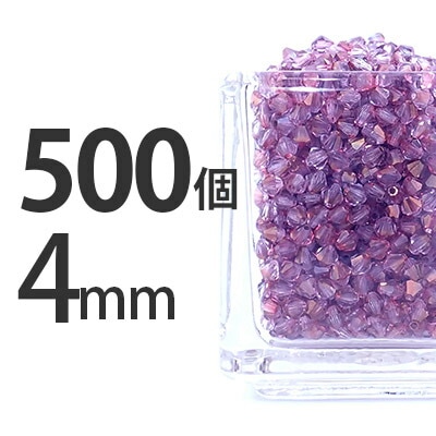 チェコビーズ スクエア ソロバン バイコーン 500個 マシンカット チェコ 4mm 赤 レッド アメジストWコート5 ガラスビーズ パーツ|マシンカット|チェコビーズ