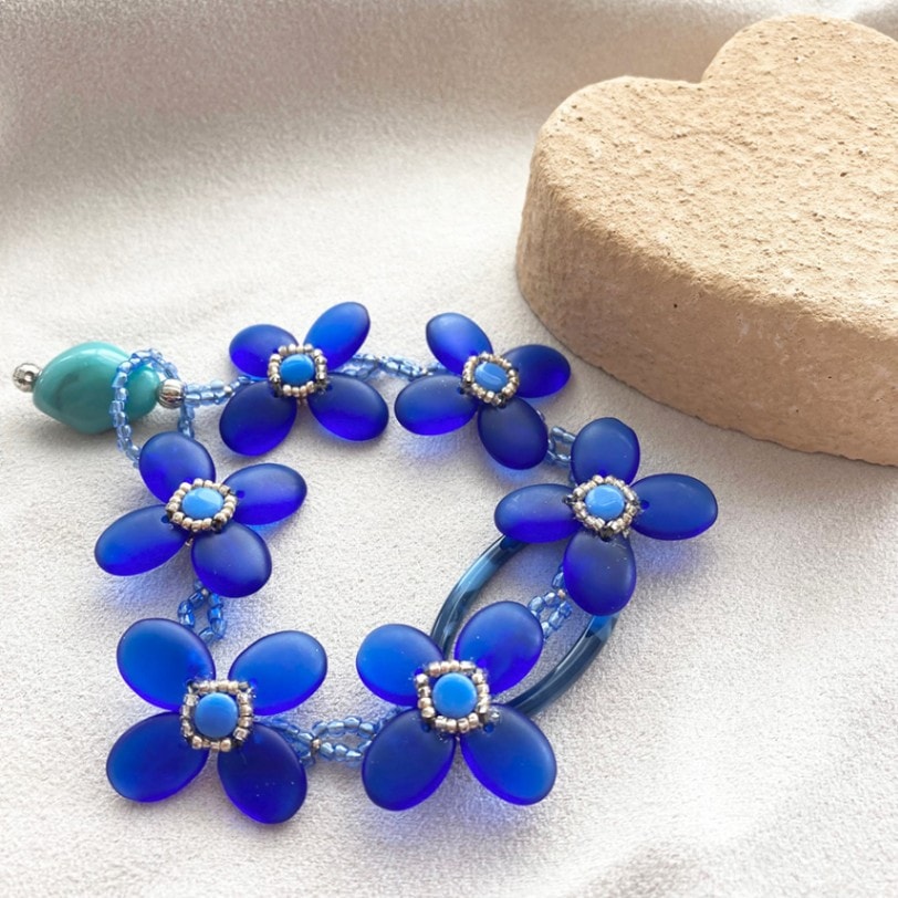 大人気 【クーポン対象外】ブルーフラワーブレスレット 多田晴美先生