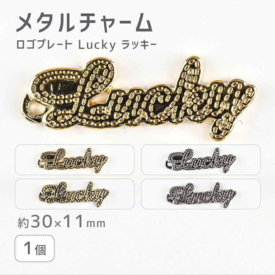 大人気 【メタルチャーム ロゴプレート1 Lucky ラッキー 亜鉛